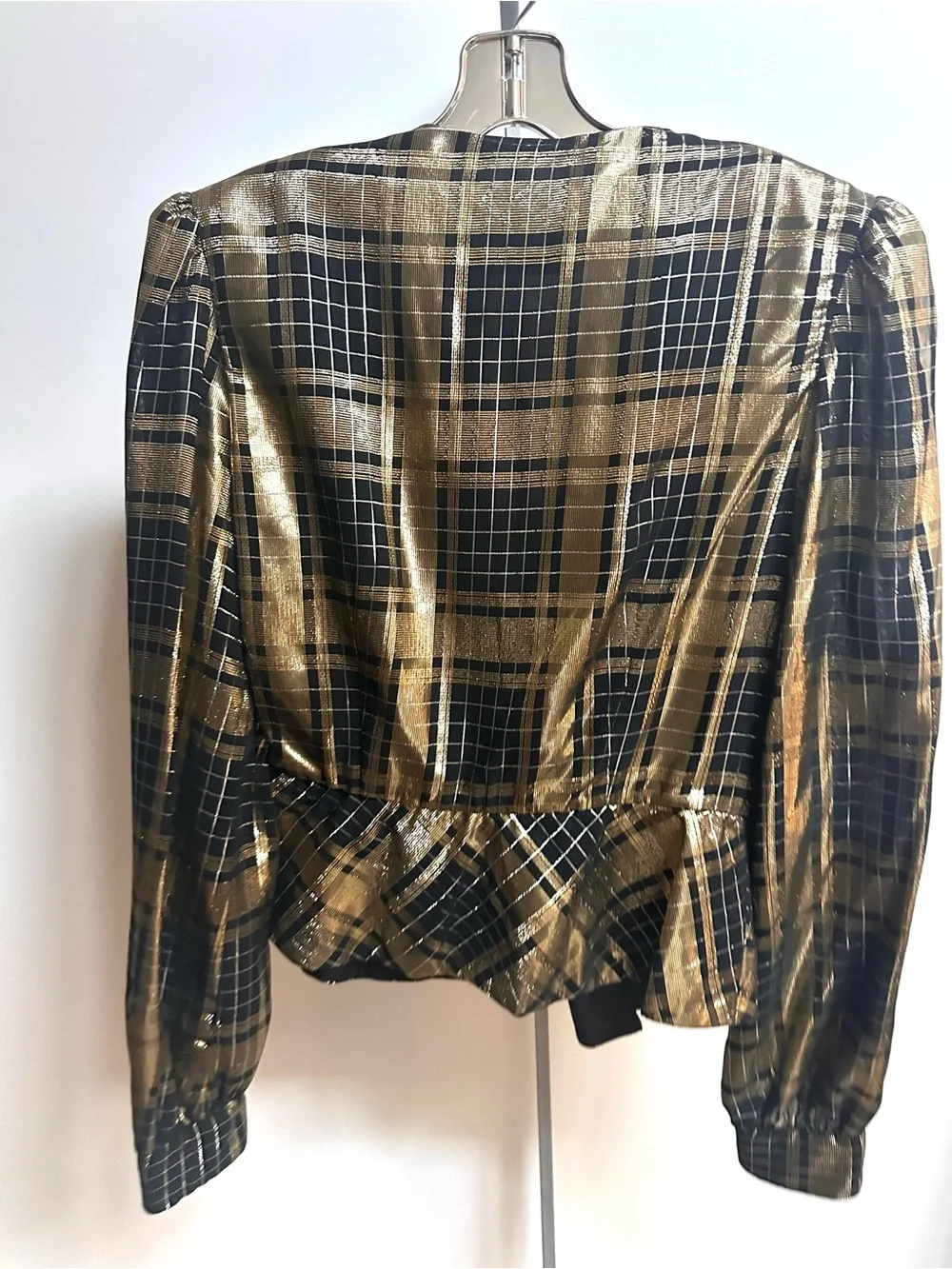 Vintage Metallic peplum Jacket in Black & Gold